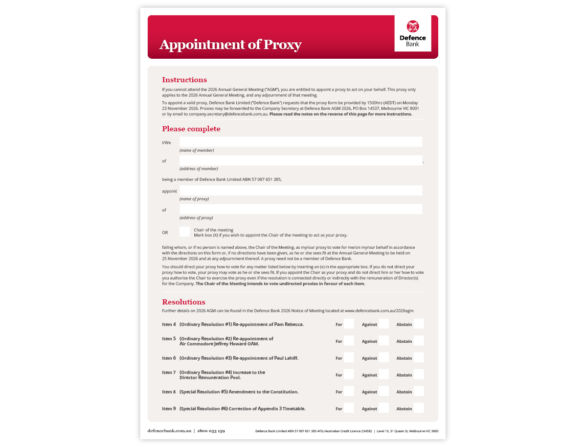 Proxy form